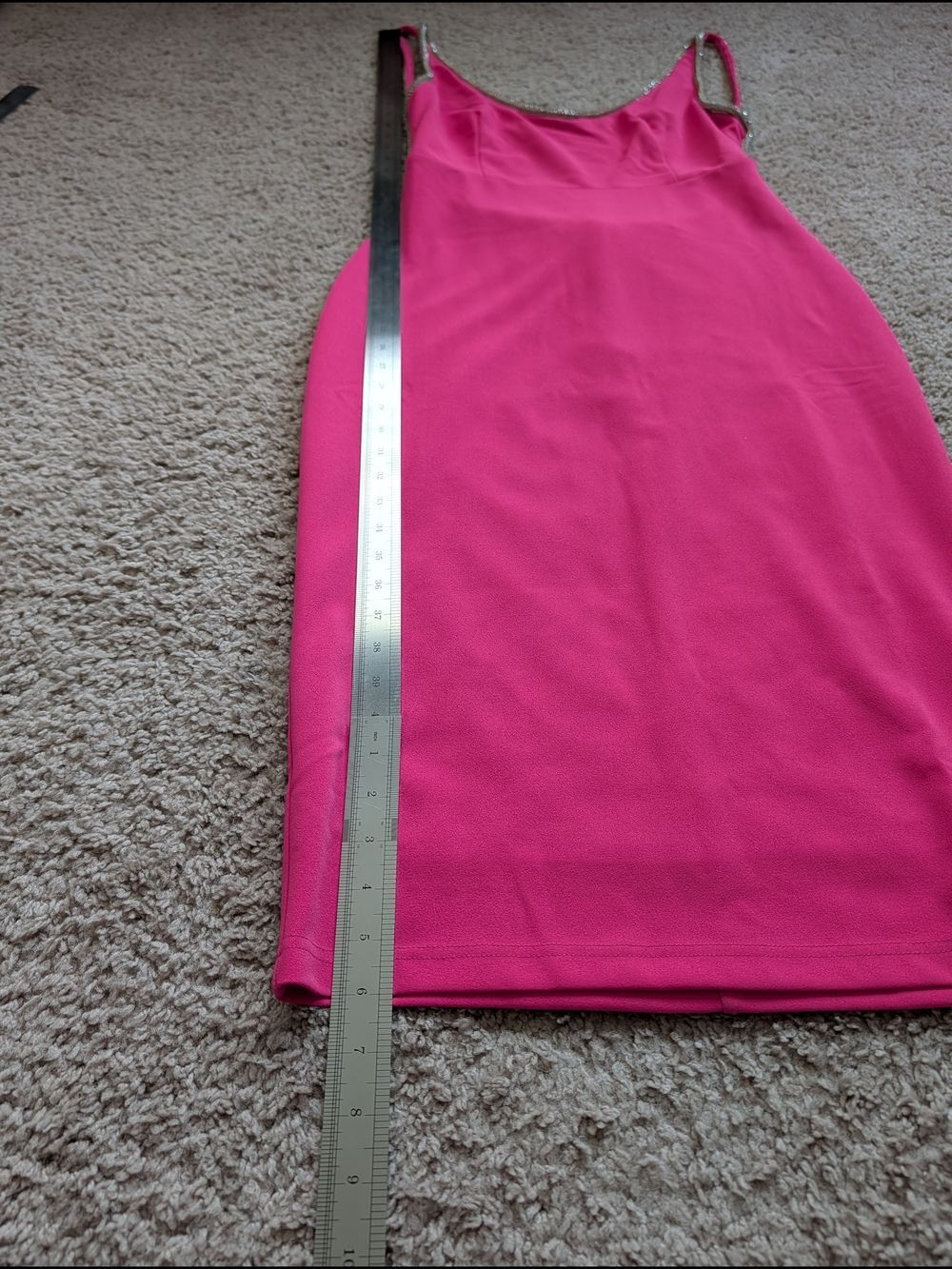 Fashion Nova Womens Pink Shanel Backless Rhinetsone Midi Dress NWT Size Large - Picture 12 of 13